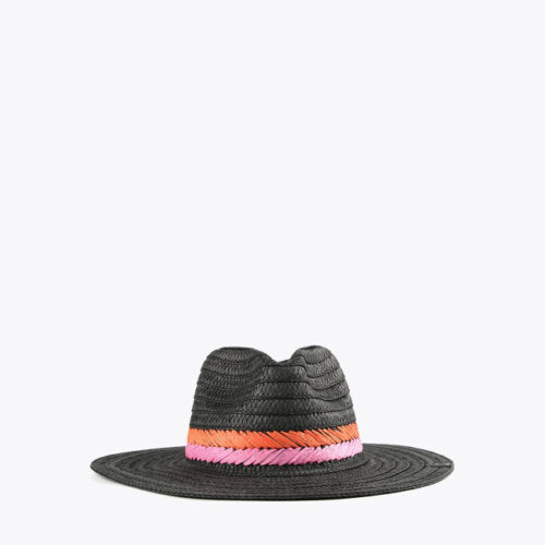 sombrero con bordado trenzado a contrast