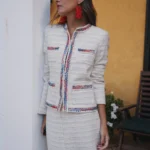 Chaqueta rayas bolsillos parche Iciar & Candela