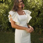 Vestido brocado con ondulina Iciar & Candela
