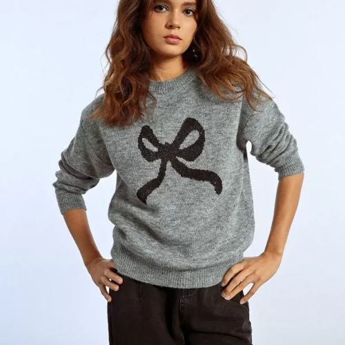 jersey de manga larga estampado lazo
