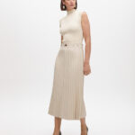 VESTIDO EFECTO PIEL FALDA PLISADA LOLA CASADEMUNT