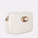 Bandolera efecto piel monograma rombos logo ovalado Lola casademunt