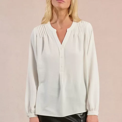 blusa de manga larga detalles plisados (2)