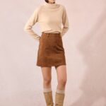 Falda corta efecto ante