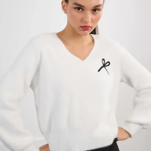 jersey de manga larga abullonada estampado lazo