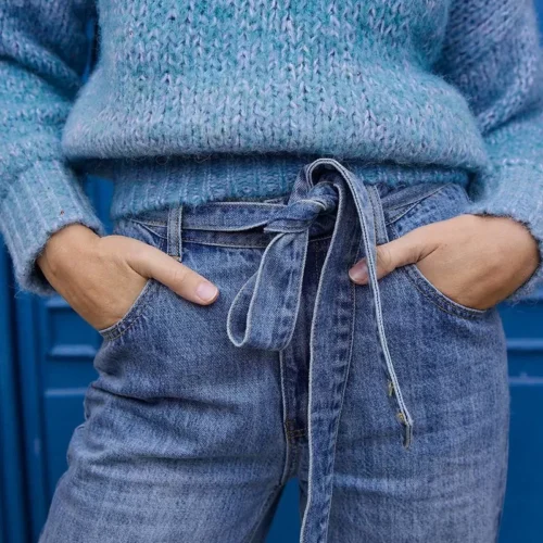 pantalon vaquero detalle lazada