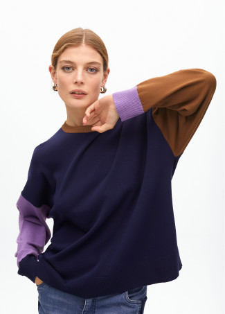 pull tricolore manches bouffantes(6)