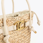 Mini Capazo Con asas y Detalles de efecto piel Lola Casademunt